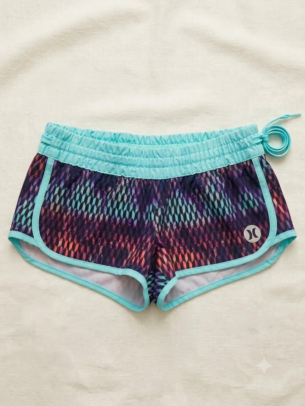 Hurley Women's Phantom Boardshorts Teal Waist Band With Drawstring Size Xs